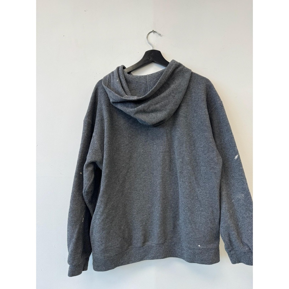 Vintage GAP Hoodie Mens Large Gray Fleece Pullover Hooded Sweatshirt Distressed - Picture 4 of 9